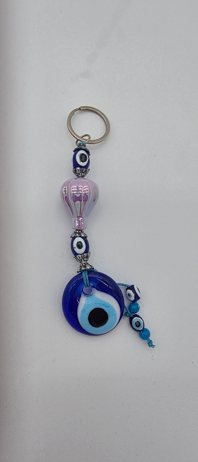 Hot-Air Balloon Evil Eye Keychain.