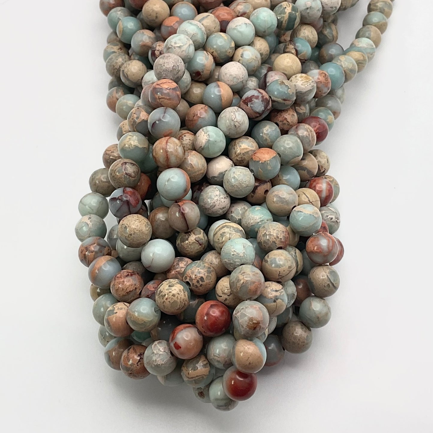 8mm Aqua Terra Jasper Round Smooth
