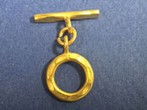 small hammered vermeil toggle clasp 13 mm ring, 20 mm bar
