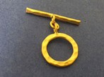 Large Vermeil Hammered Toggle Clasp 18 mm ring, 29 mm bar