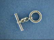 Small Sterling Silver Toggle Clasp 10 mm Ring, 14 mm Bar