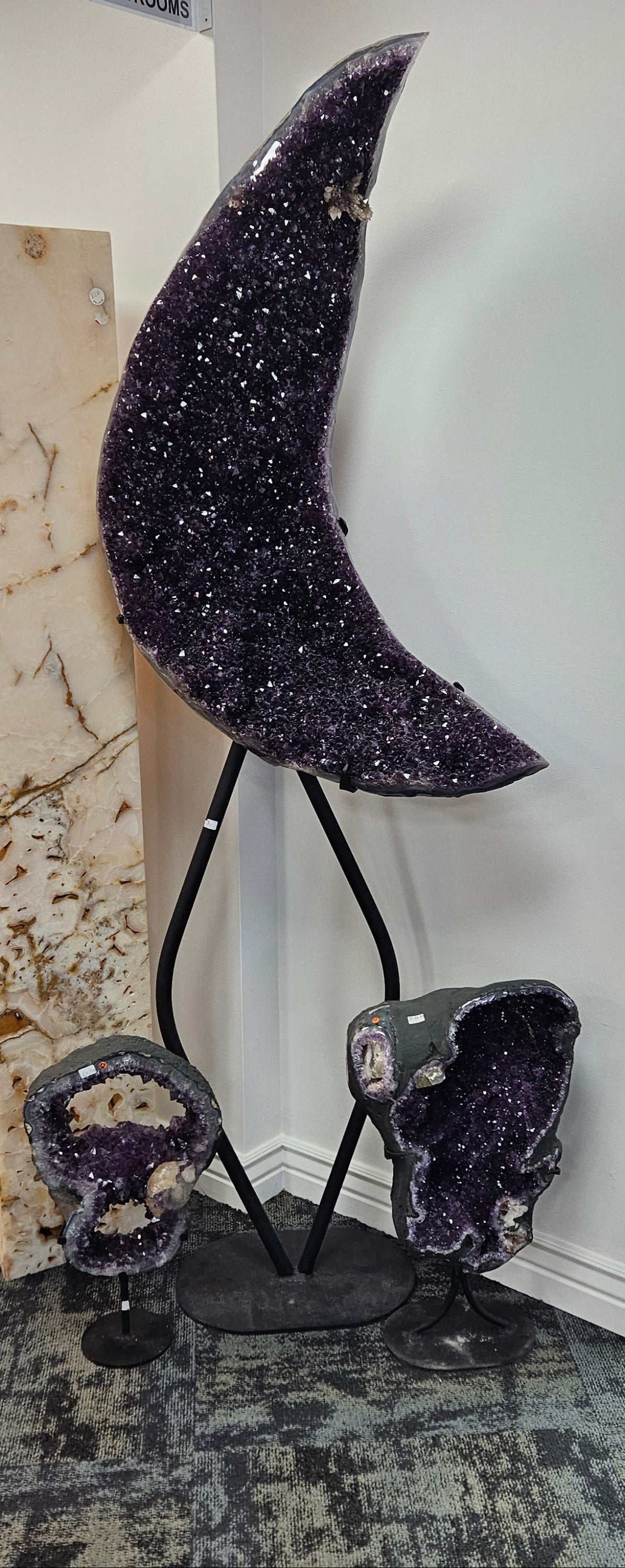 Large Amethyst Moon on Stand 79".