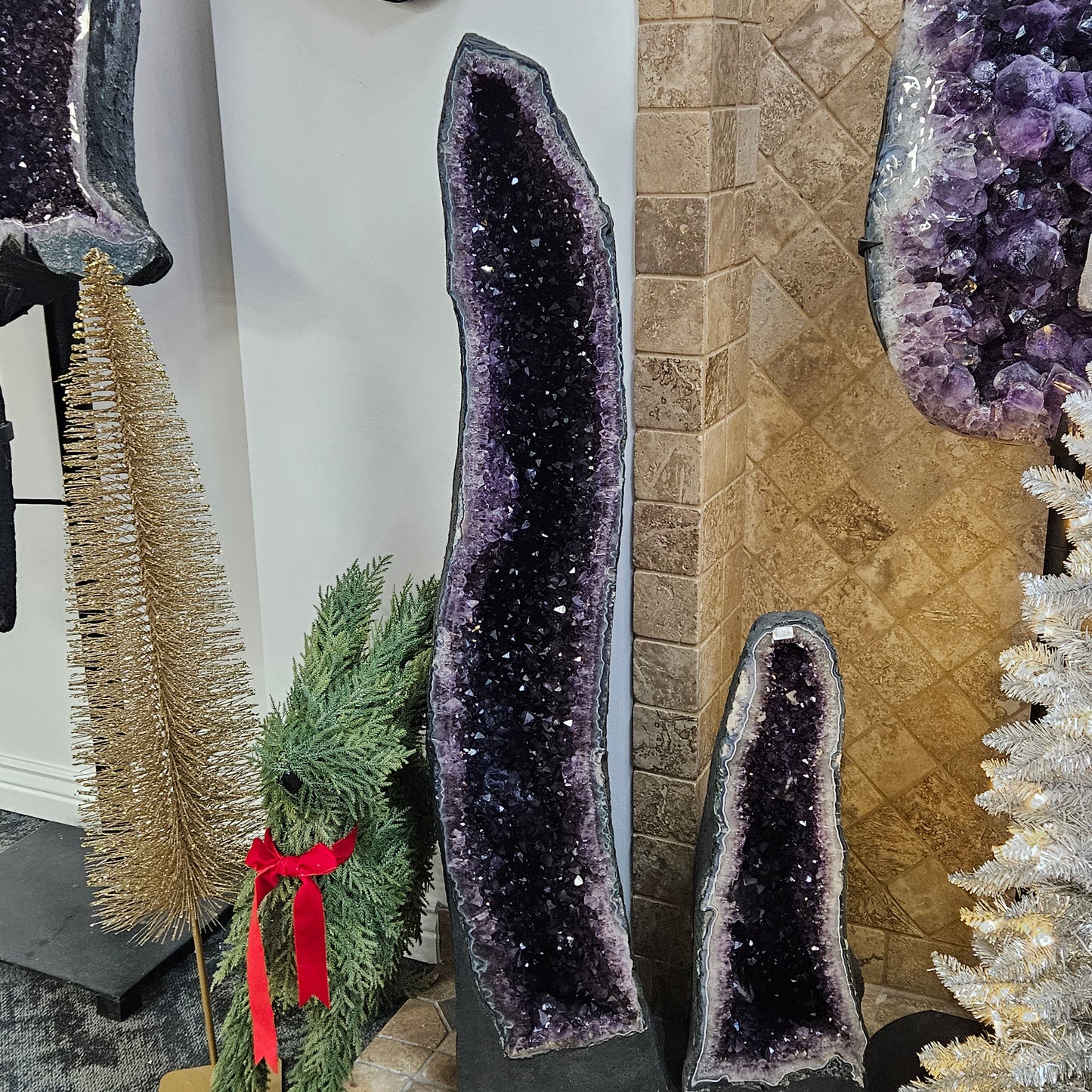 Large Amethyst Twin Cathedral 56" Set.