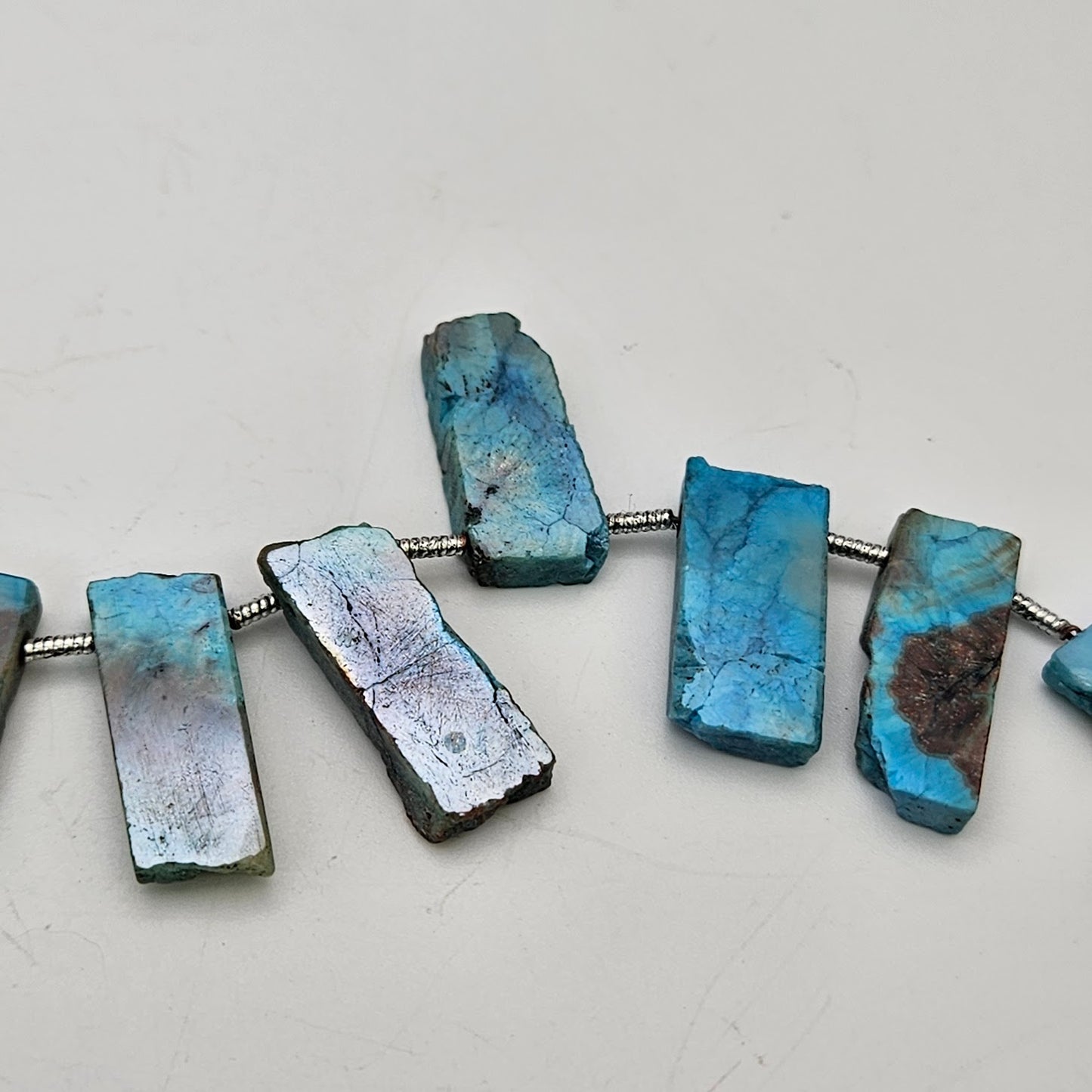 Large Turquoise Slice Single Bead.