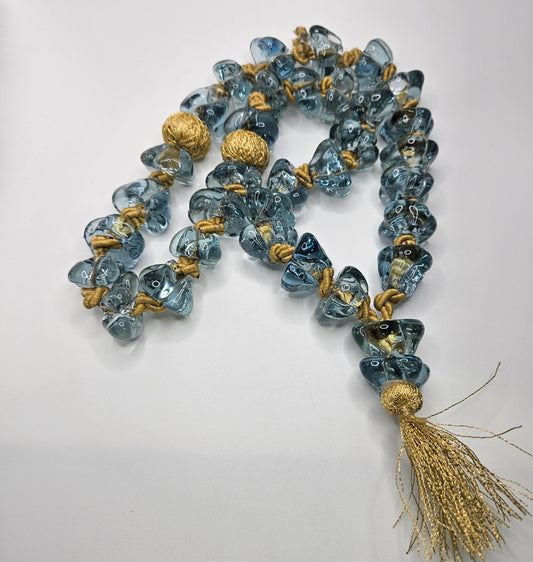 Light Blue Glass Necklace Strand.