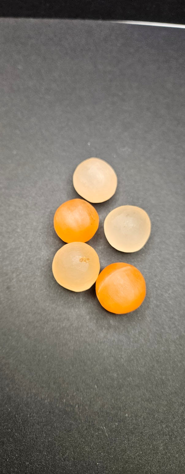 Mini Selenite Sphere Orange.