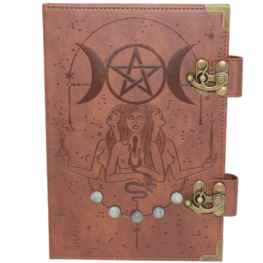 Moon Cycle Journal With Moonstone.