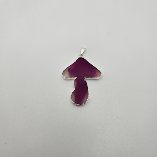 Multi-Colored Agate Mushroom Pendants.
