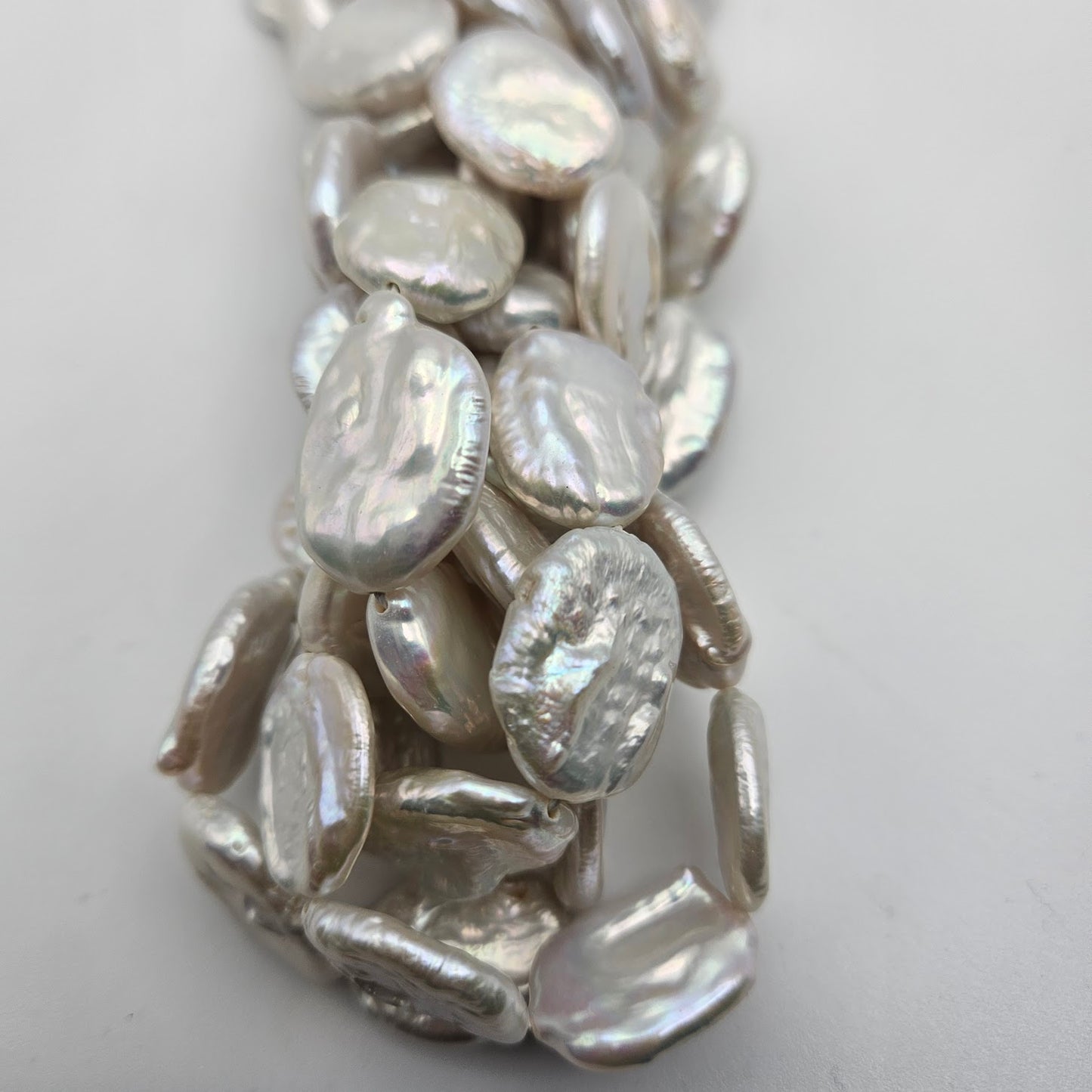 Oval Coin Pearl Strand Salt Water.