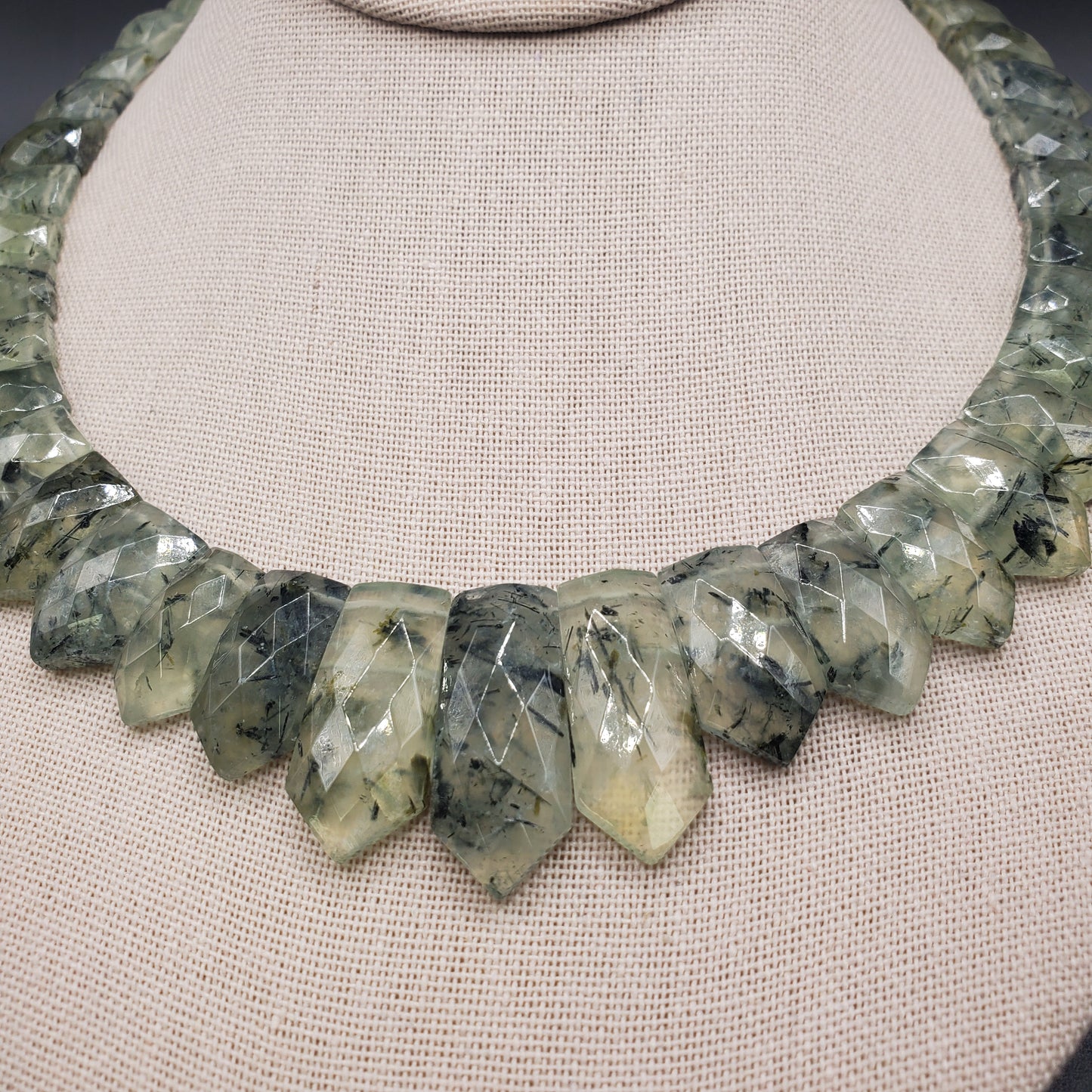 Prehnite Gemstone Necklace.