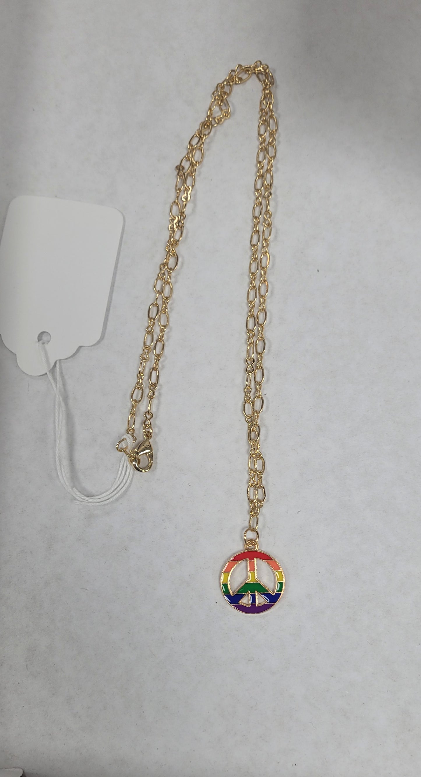 Pride Gold Charm Necklace. Charm chosen at random. Charms vary