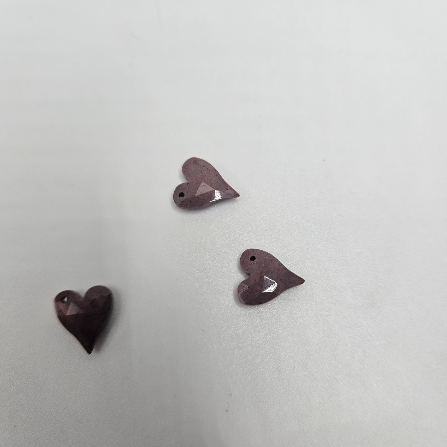 Purple Agate Heart Top Drill Single.
