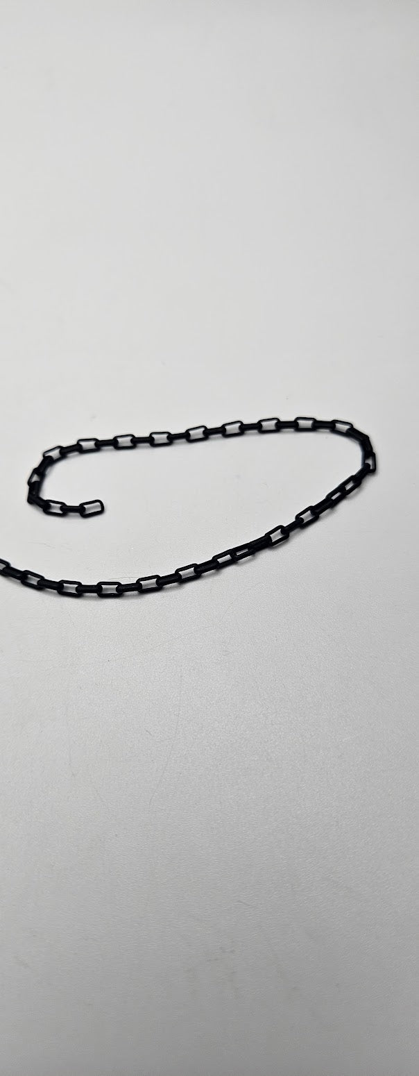 Rectangle Black Rolo Chain.