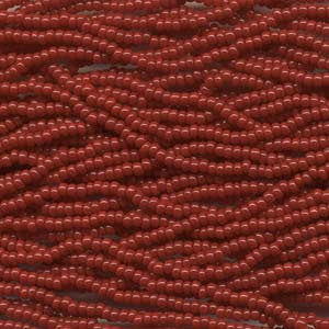 SIZE 11 CZECH DARK RED SEED BEADS 6 STRING HANK.