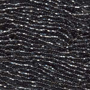 SIZE 11 CZECH GLASS BLACK DIAMOND SILVER LINED SEED BEADS.