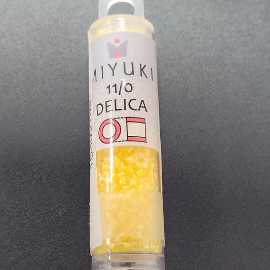 SIZE 11 DELICA DURACOAT SEED BEAD IN LUMINOUS SUN GLOW COLOR.