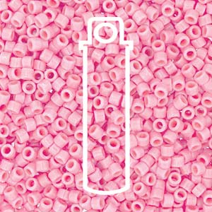 SIZE 11 DELICA DURACOAT SEED BEAD IN OPAQUE LYCHEE COLOR.
