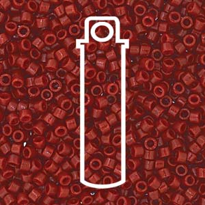SIZE 11 DELICA DURACOAT SEED BEAD IN OPAQUE MAROON COLOR.