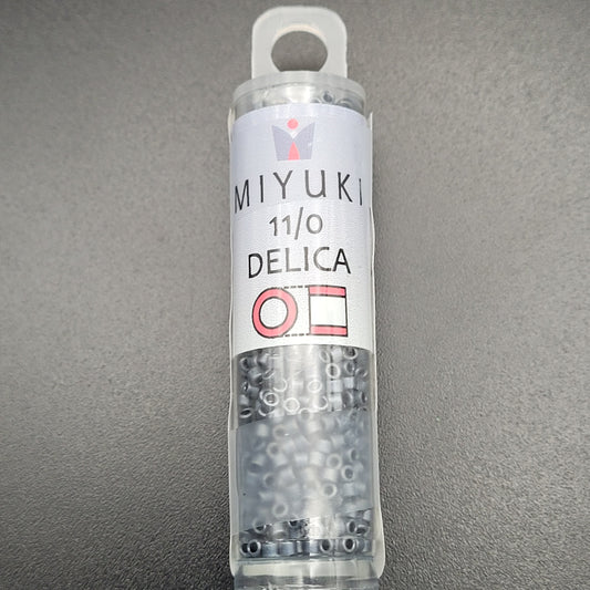 SIZE 11 DELICA SEED BEAD MATTE BLUE GRAY.