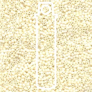 SIZE 11 DELICA MATTE CREAM SEED BEADS.