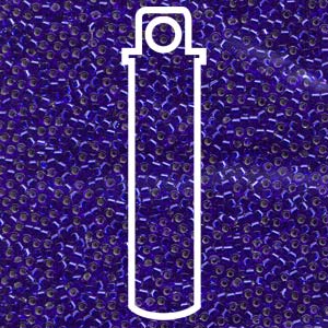 SIZE 11 DELICA SEED BEAD IN SILVER LINED COBALT COLOR.
