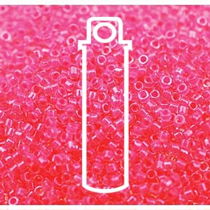 SIZE 11 DELICA SEED BEAD IN LUMINOUS WILD STRAWBERRY COLOR.