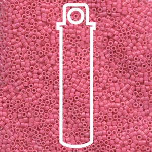 SIZE 11 DELICA SEED BEAD IN OPAQUE ROSE COLOR.