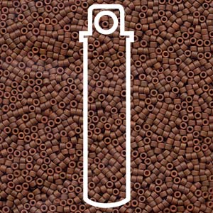SIZE 11 DELICA SEED BEADS DYED MATTE OPAQUE SIENNA.