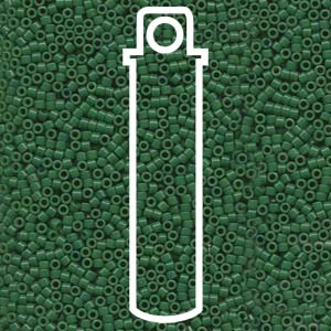 SIZE 11 DELICA SEED BEADS JADE GREEN.