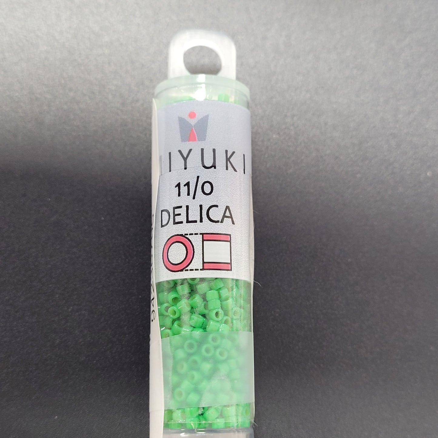 SIZE 11 Delica Duracoat Seed Bead In Opaque Fiji Green Color.