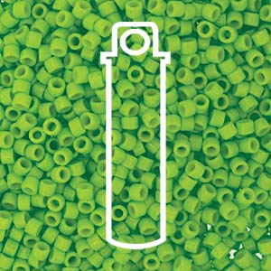 SIZE 11 Delica Duracoat Seed Bead In Opaque Kiwi Color.