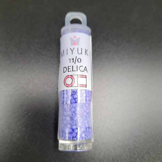 SIZE 11 SEED BEAD DELICA DYED OPAQUE PURPLE.