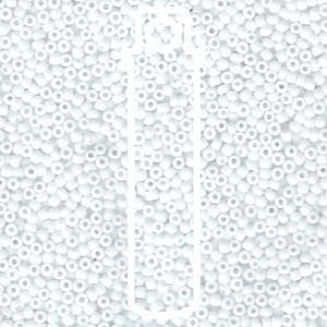 SIZE 11 SEED BEAD MATTE OPAQUE WHITE.
