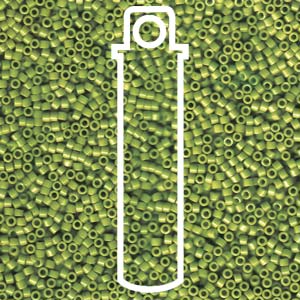 SIZE 11 SEED BEAD OPAQUE AVOCADO COLOR.