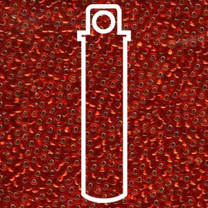 SIZE 11 SEED BEAD SILVER LINED RUBY.