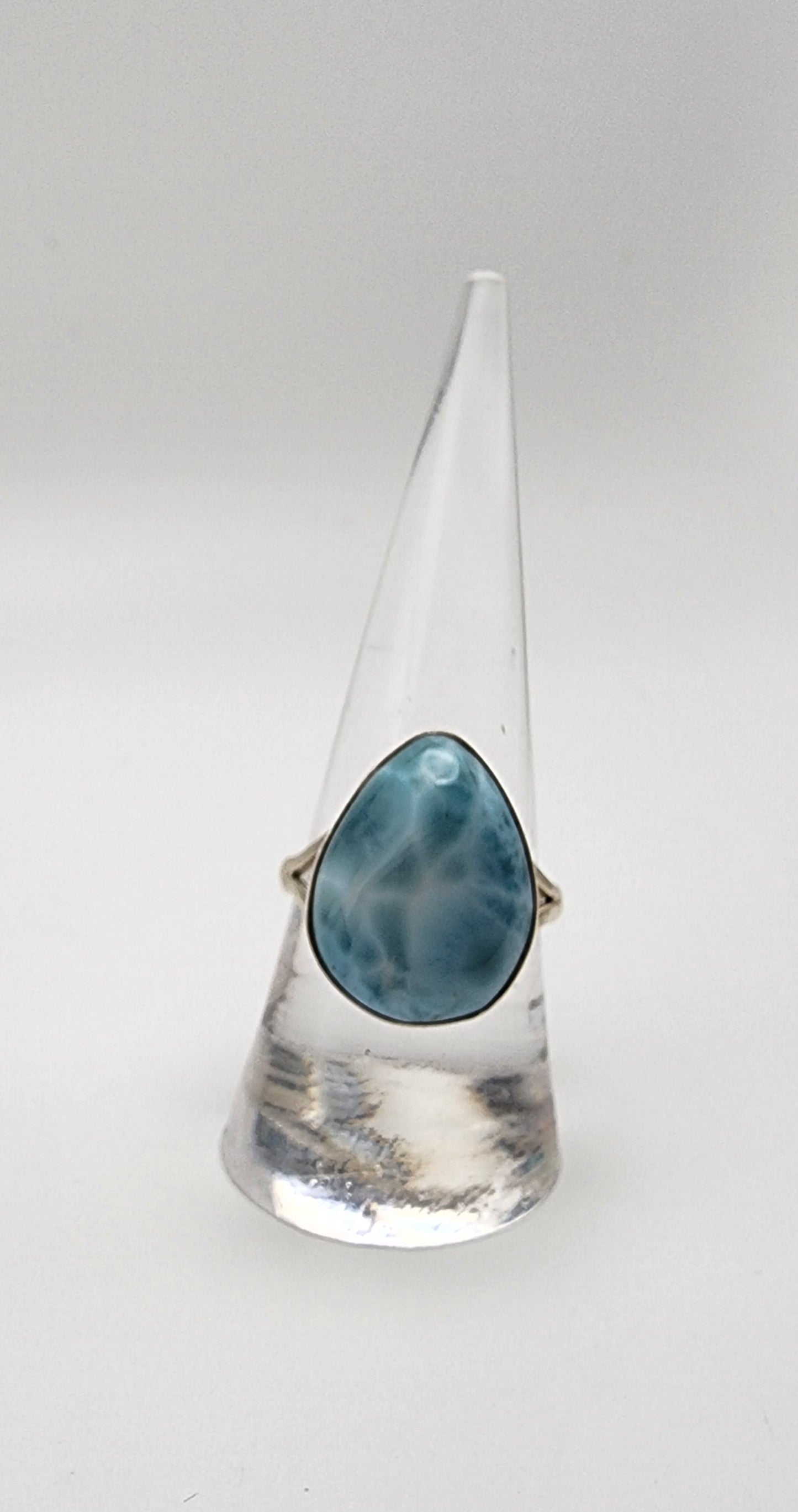 Sterling Silver Blue Gemstone Ring.