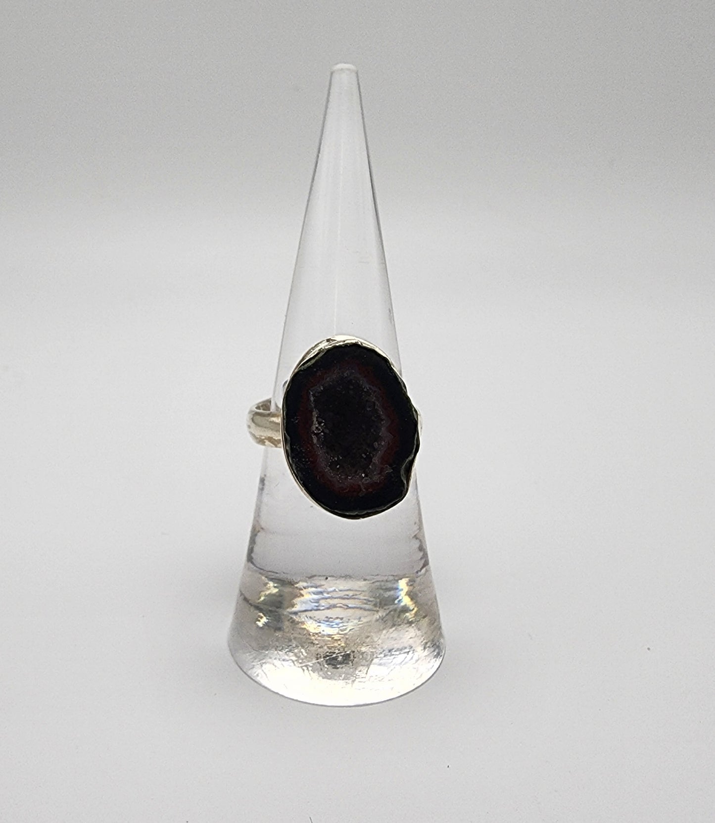 Sterling Silver Dark Geode Ring.