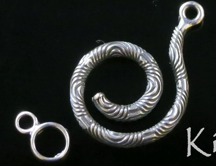Chartres Spiral Clasp and Bail Silver Bronze Necklace Bail