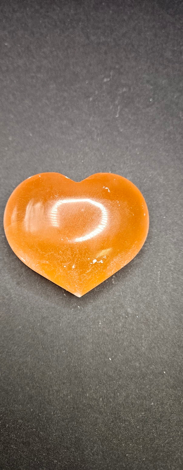 Selenite Heart Orange.