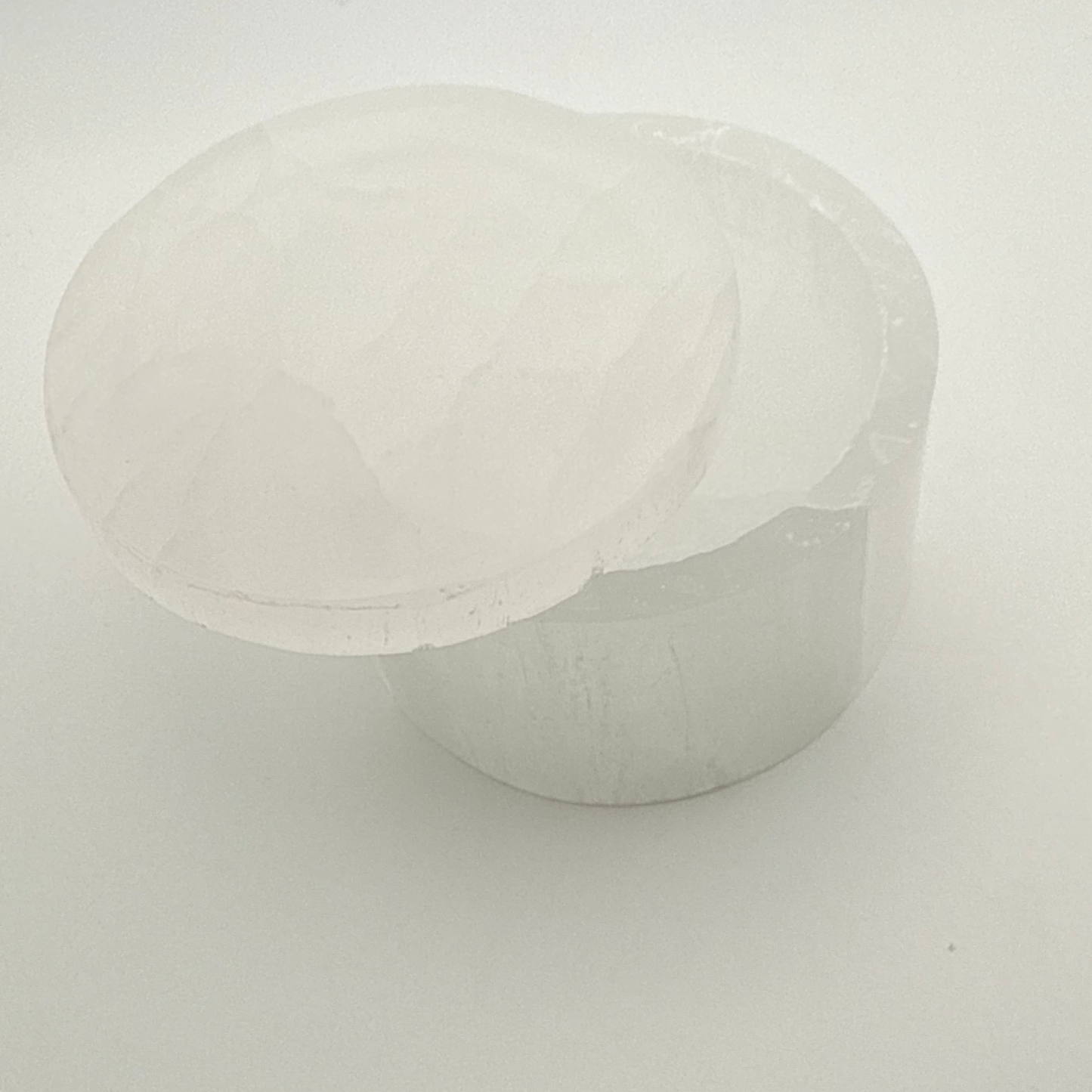 Selenite Round Box with Lid 3" x 2.25" tall.