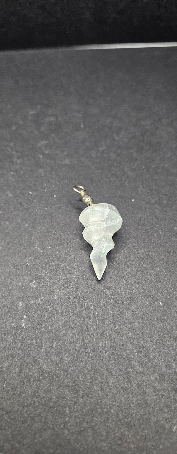 Selenite Spiral Pendant.