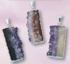 Silver Plated Amethyst Side Pendant.