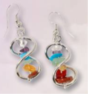 Silver Plated Chakra Infinity Earrings