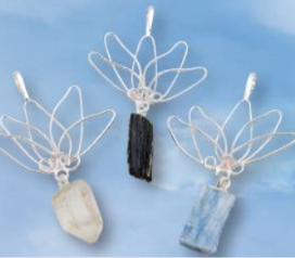 Silver Plated Lotus Point Pendant.