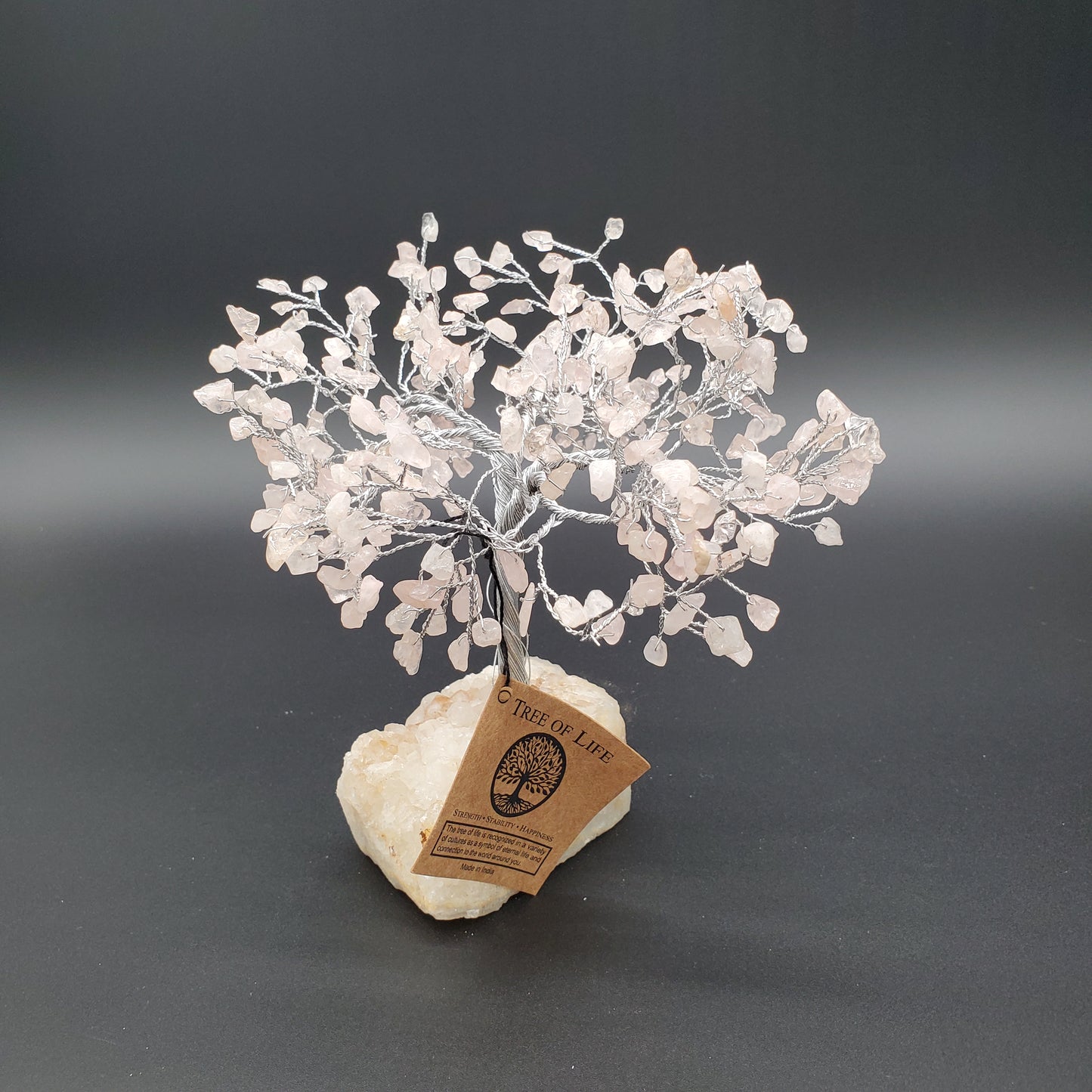 Silver Rose Quartz Bonsai Tree.