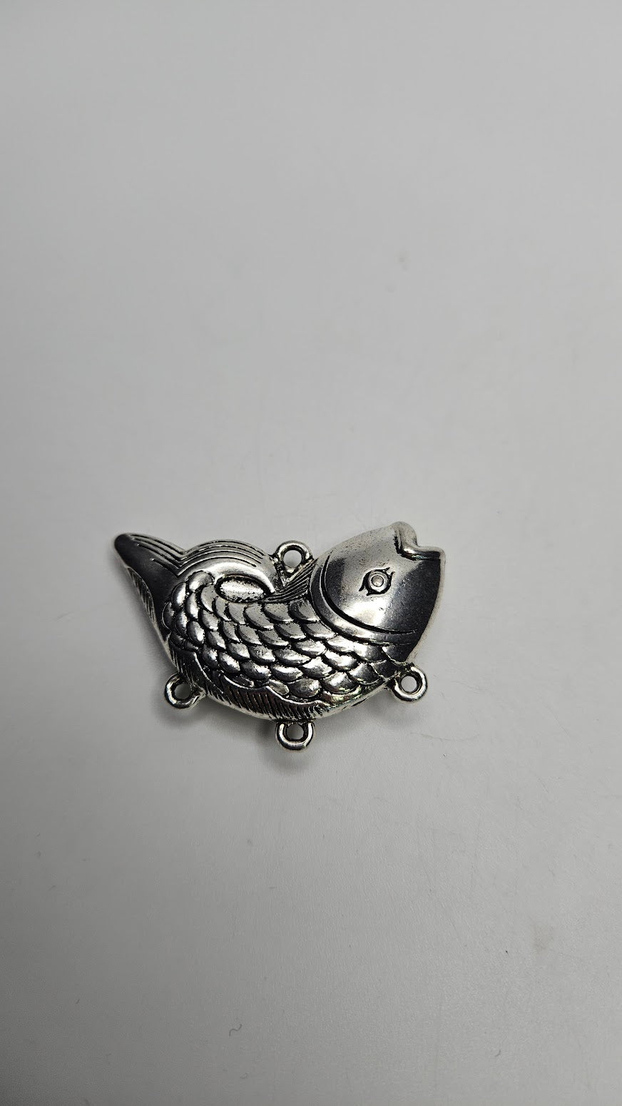 Silver Color Pewter Fish Connector Bead.