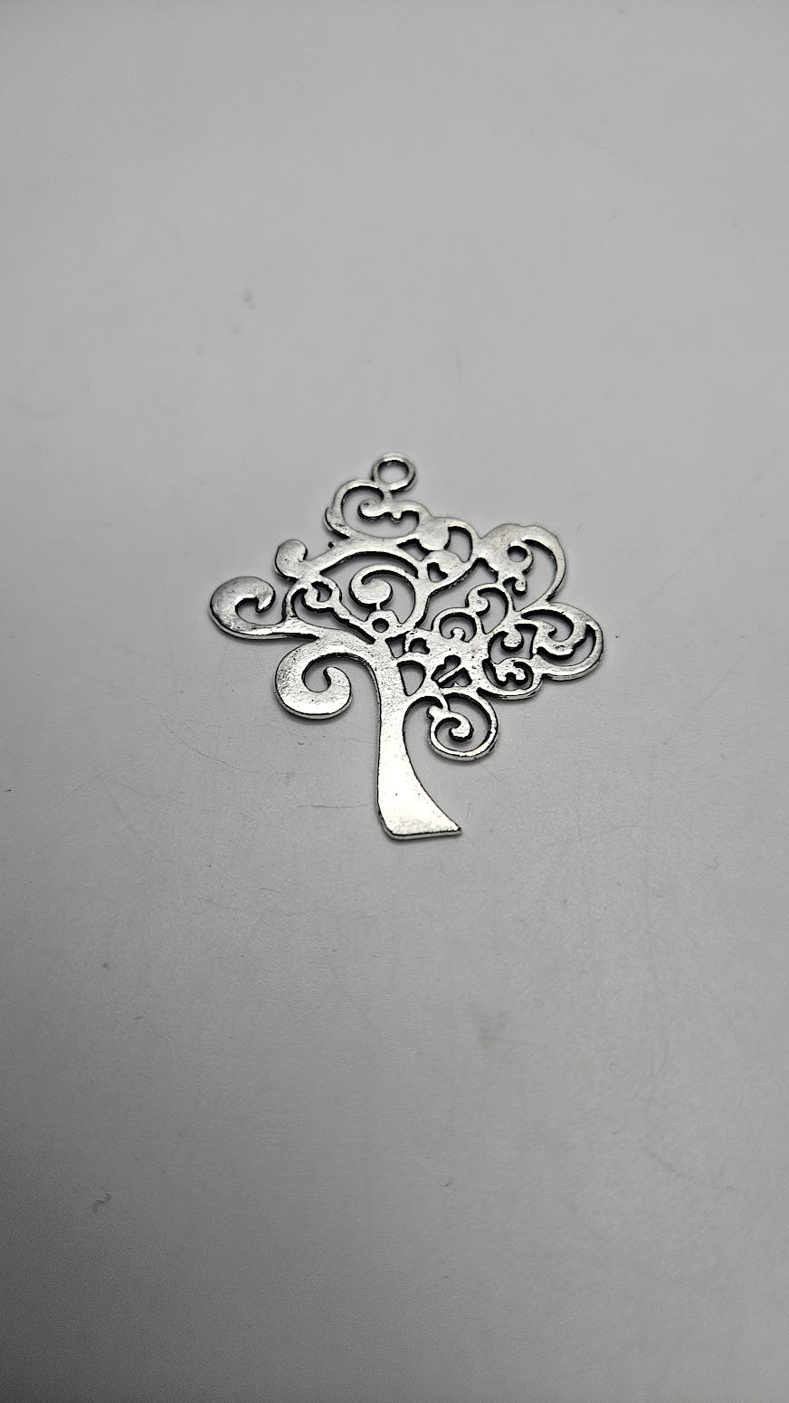 Silver Colored Tree of Life Pewter Charm.