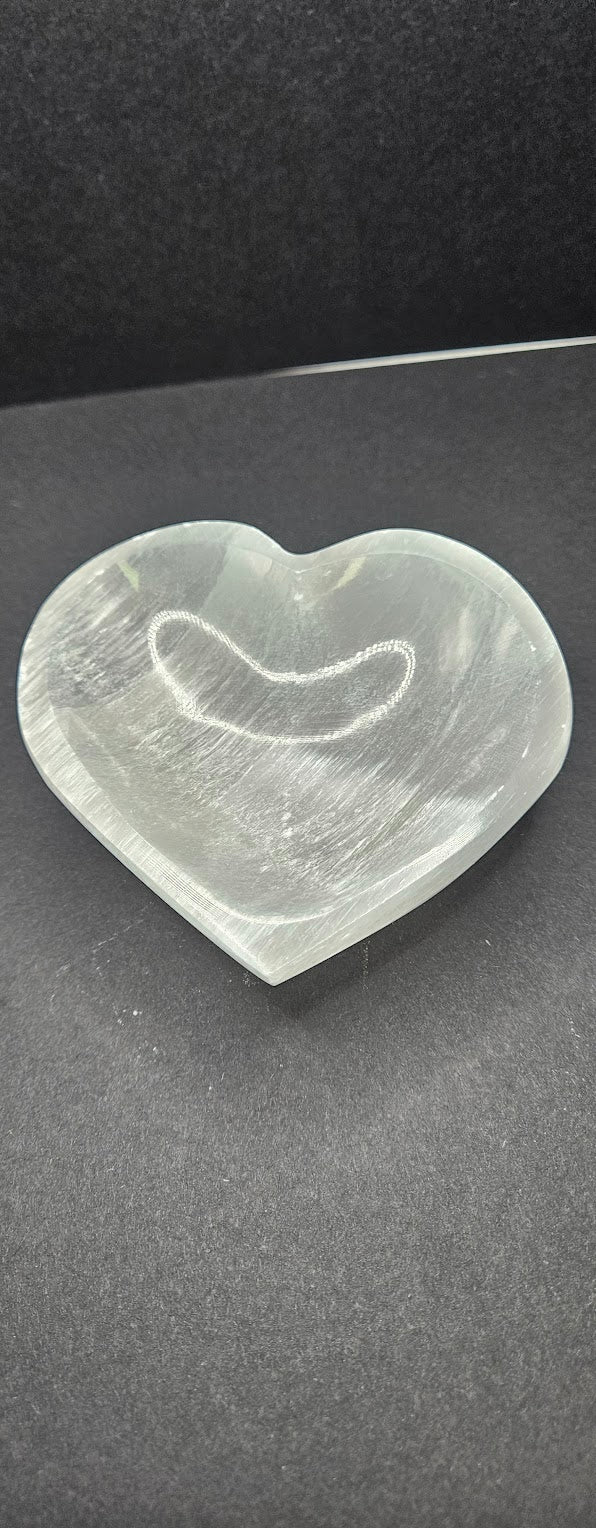 Small Heart Selenite Charging Bowl.