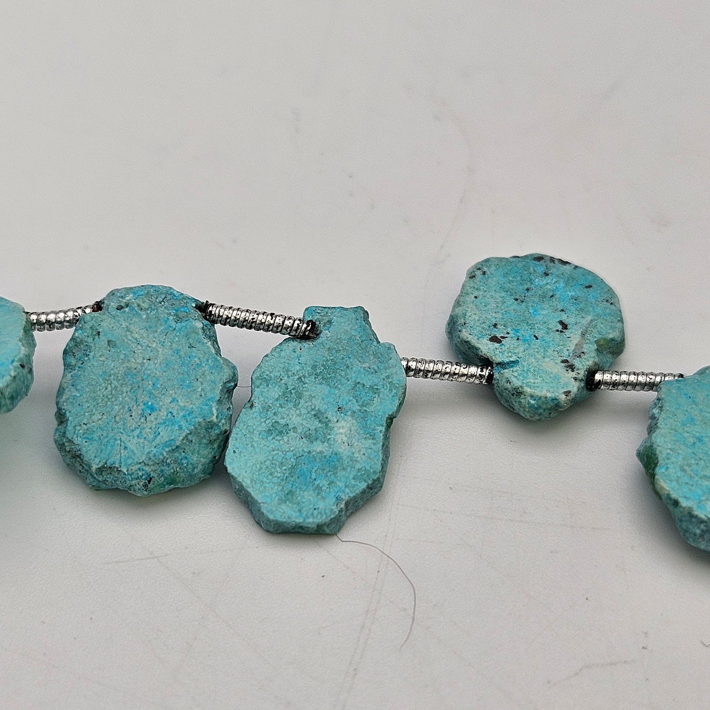 Small Turquoise Slice Single Bead.