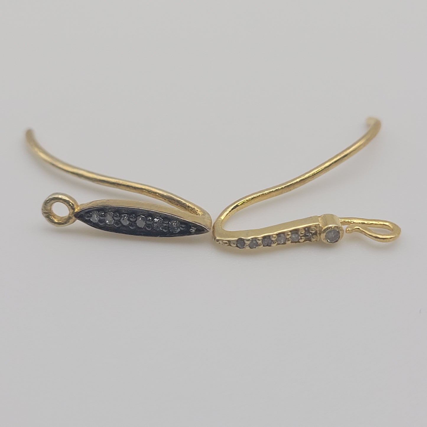 Small Vermeil Diamond Earring Wire Mismatched Pair.